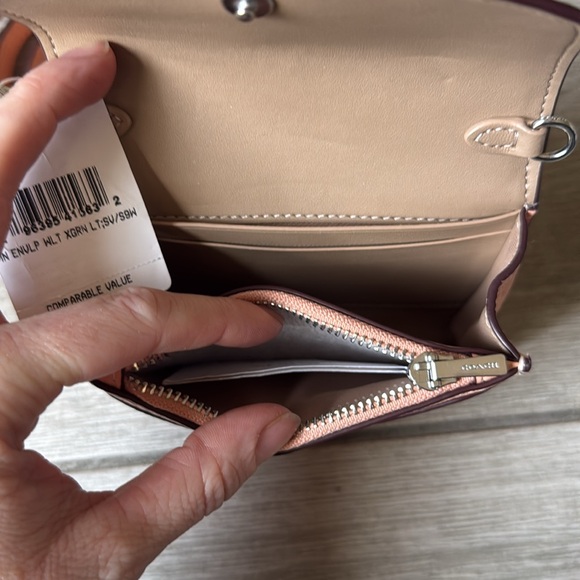 Coach Mini Envelope Wallet with Strap in Faded Blush NWT - sold out - Picture 6 of 9